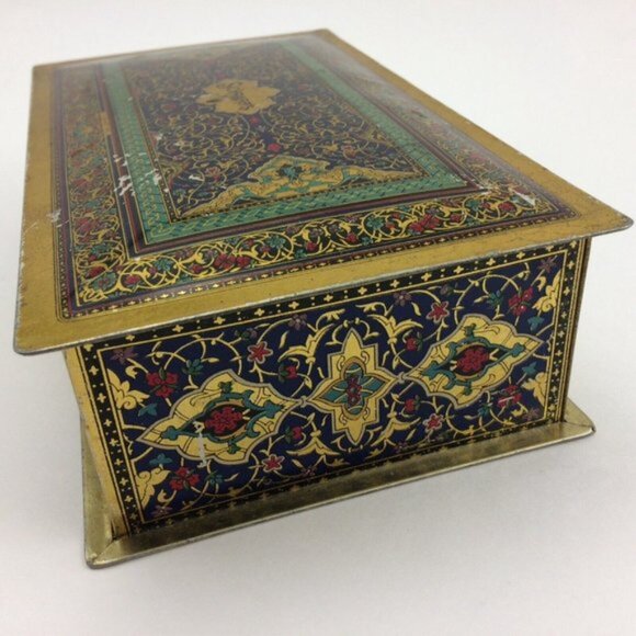 Schrafft's Vintage Tin Candy Box Canco Persian Lithograph Motif Hinged Lid - Picture 3 of 16
